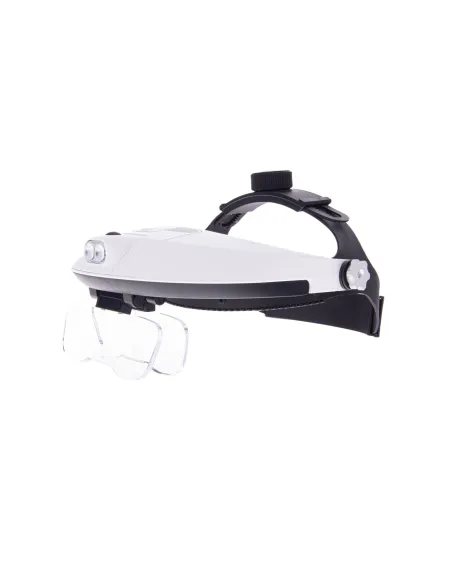 Headband work magnifier with replaceable front lenses|opticraft.eu